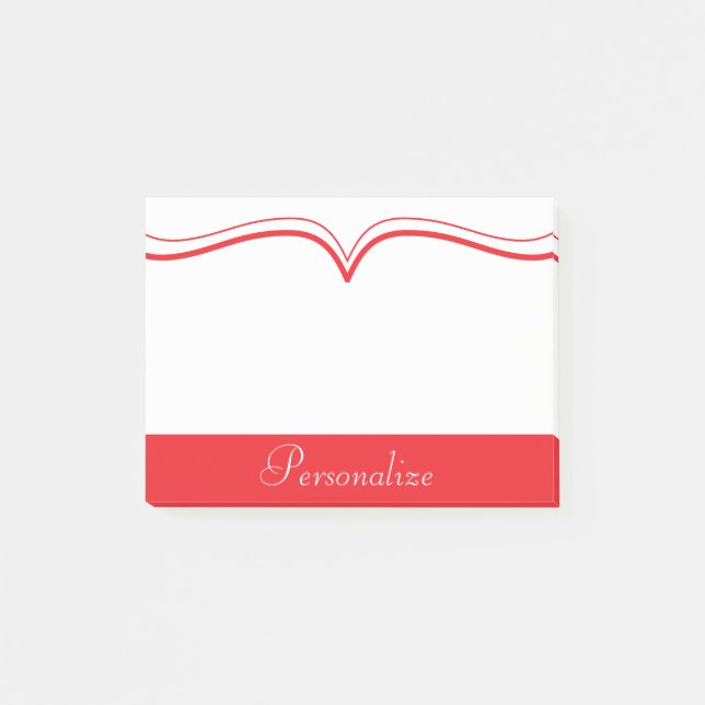 Personalise Classy Poppy Red Post-it Notes (Front)