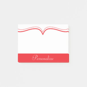 Personalise Classy Poppy Red Post-it Notes