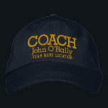 Personalise Coach Cap Your Name Your Game<br><div class="desc">A fine sporty custom embroidery design on a comfy casual embroidered baseball cap you can also personalise to make it as unique as you are. 



















Introducing</div>
