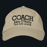 Personalise Coach Cap Your Name Your Game<br><div class="desc">A fine sporty custom embroidery design on a comfy casual embroidered baseball cap you can also personalise to make it as unique as you are. 



















Introducing</div>