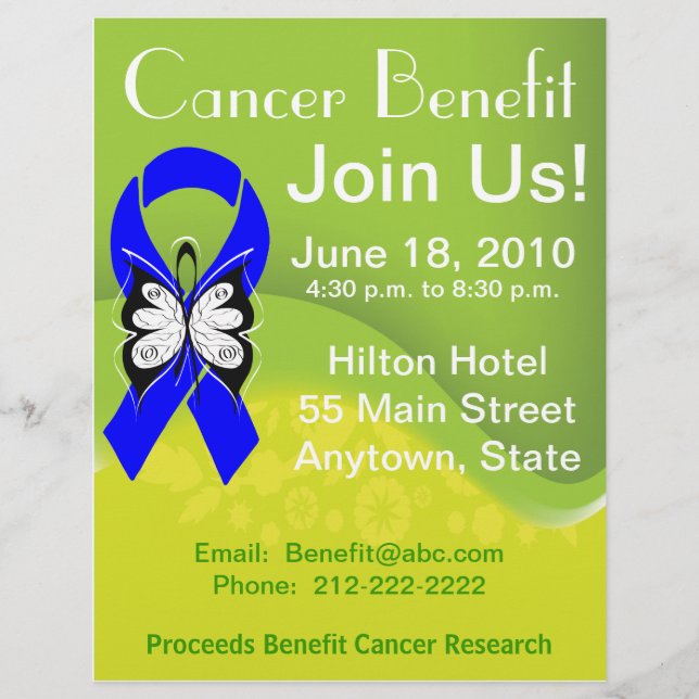 Personalise Colon Cancer Fundraising Benefit Flyer (Front)