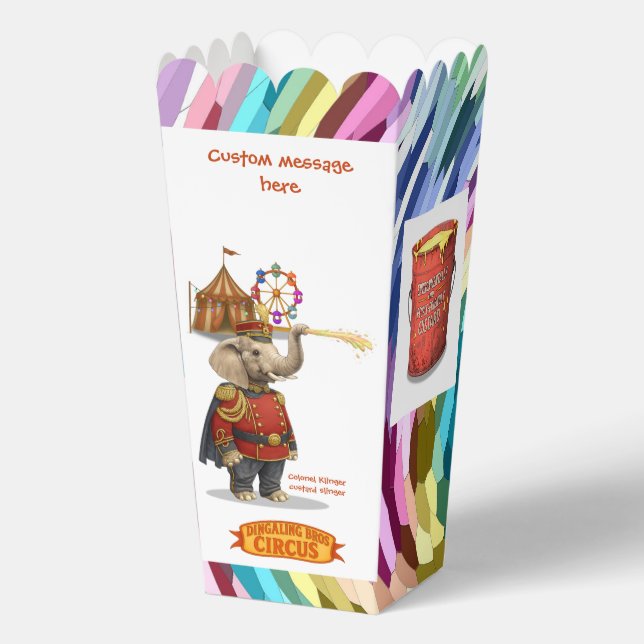 Personalise: Colonel Klinger, custard slinger Favour Box (Back)