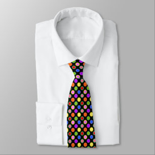 Personalise Colourful Candy Fruit Polka Dots, Blac Tie