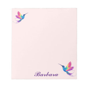 Personalise Colourful Humming Bird Notepad