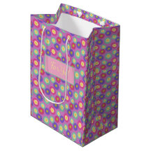 Personalise Colourful Retro Floral Purples & Pinks