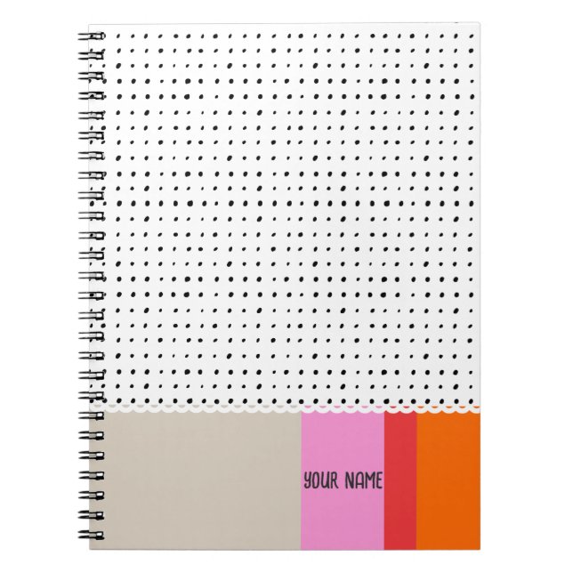 PERSONALISE Colourful Stripe Pattern Notebook (Front)
