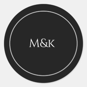 Personalise company name in Black Classic Round Sticker