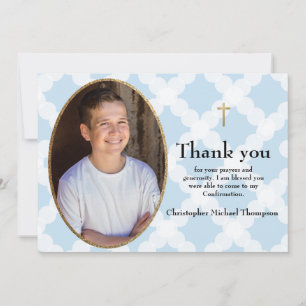Personalise Confirmation Boy Thank you Card