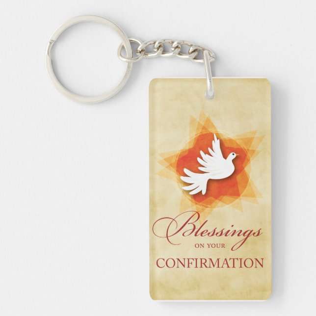 Personalise Confirmation Congratulations Gift Coll Key Ring (Front)