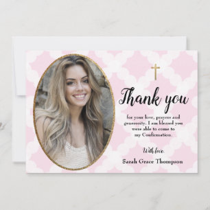 Personalise Confirmation teen girl photo thank you Card