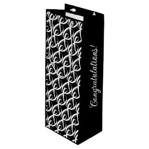 Personalise Congratulations Couple Black and White Wine Gift Bag