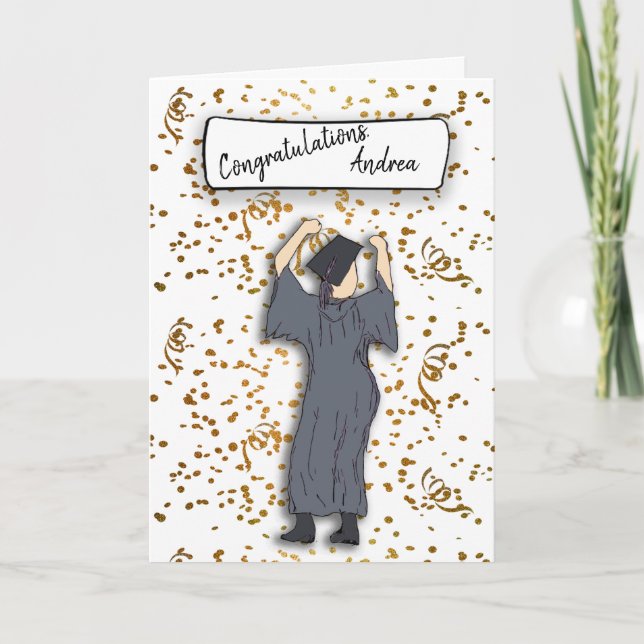 Personalise Congratulations to a Graduate Confetti Card (Front)