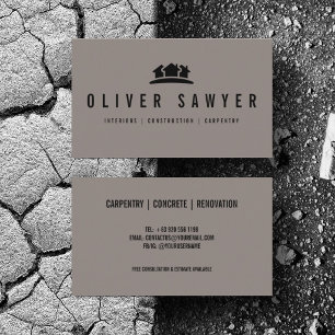 Personalise Construction Renovation Minimalist Business Card