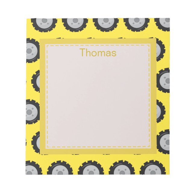 Personalise Construction themed Notepad (Front)