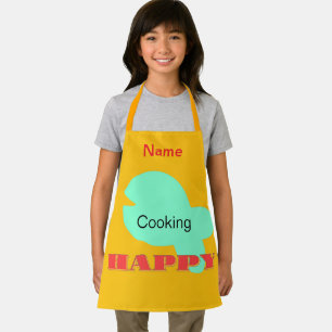 Personalise Cooking Happy Kids Sunny Yellow Apron
