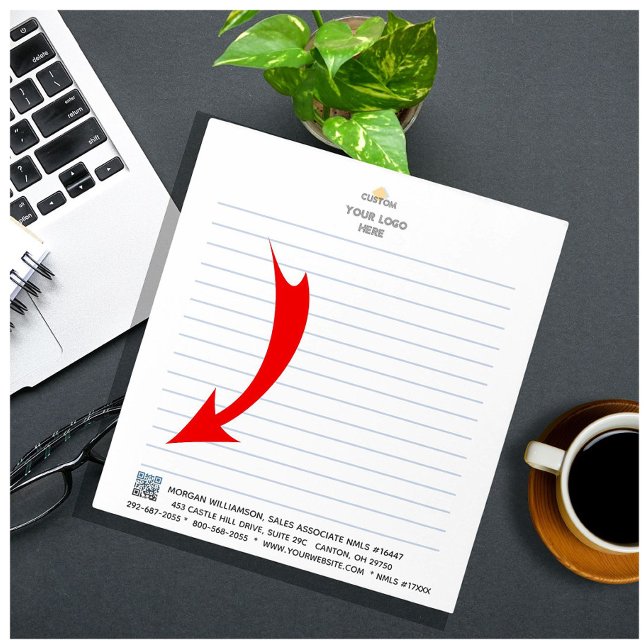 Personalise: Corporate Logo QR Code Lined    Notepad (Creator Uploaded)