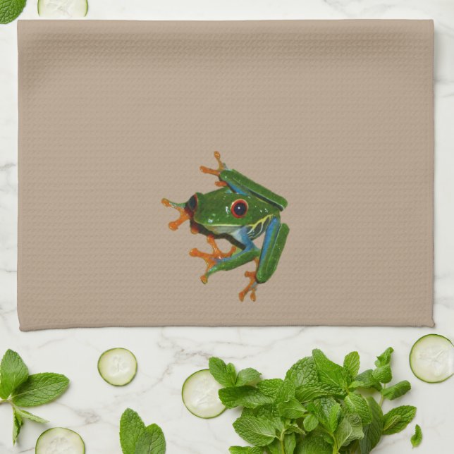 Personalise Costa Rica Red Eyed Frog Tea Towel (Folded)