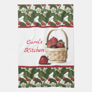 Personalise Country \ Strawberry Basket Tea Towel