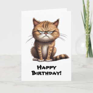 Personalise Crabby Cat Blank Greeting  Card