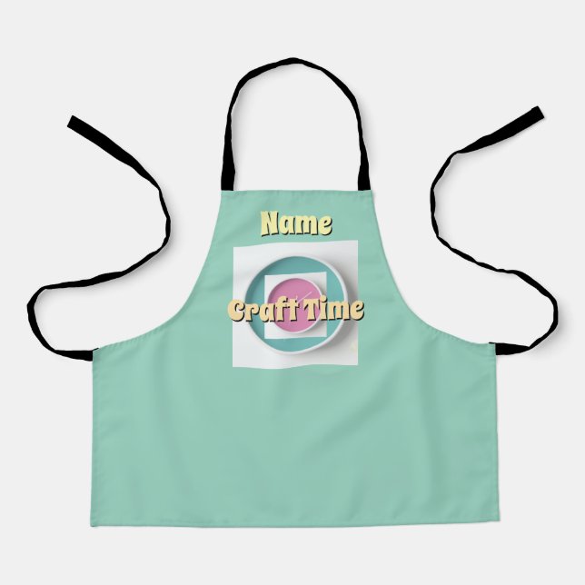 Personalise Craft Time Lt Teal   Apron (Front)