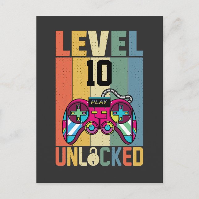 Personalise Create Your Own Costume Level Unlocked Invitation Postcard (Front)