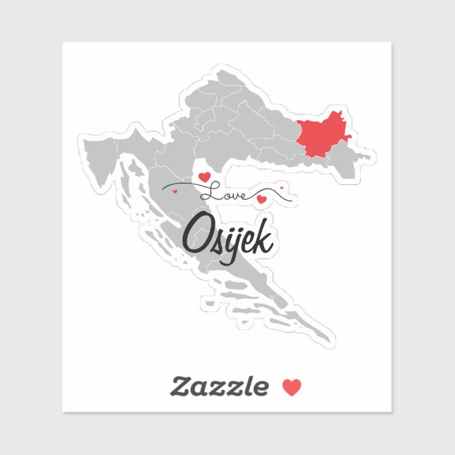 Personalise - Croatia Map Osijek-Baranja County (Sheet)