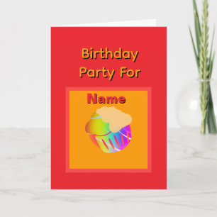 Personalise Cupcake Kids Birthday Party Invitation