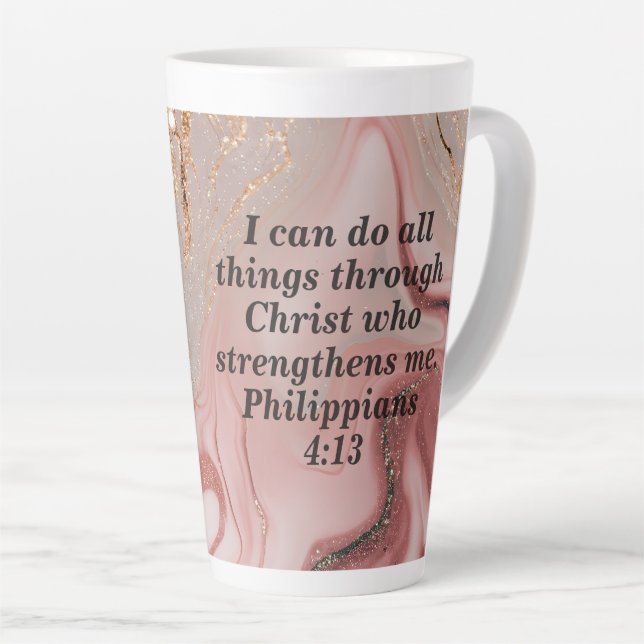 Personalise Custom Bible Scripture Quote Latte Mug (Right Angle)