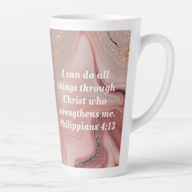 Personalise Custom Bible Scripture Quote Latte Mug (Right)