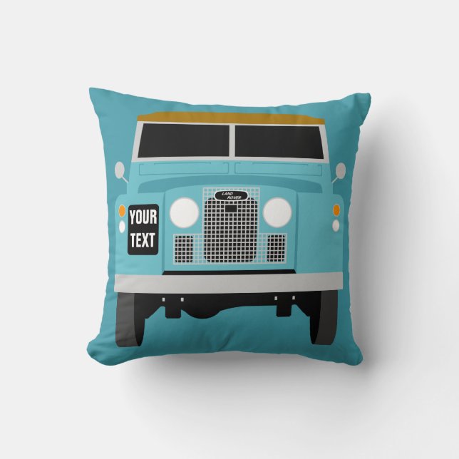 Personalise custom blue Land Rover Series 2 Cushion (Front)