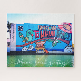 Personalise Custom MIAMI SOUTH BEACH Art Home Deco Jigsaw Puzzle