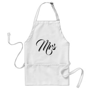 Personalise Custom Mr and Mrs Couples Pocket  Adul Standard Apron