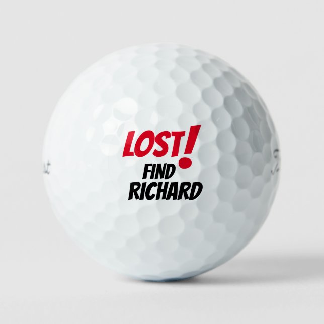 Personalise Custom Name Playful and Funny Lost Gol Golf Balls (Front)