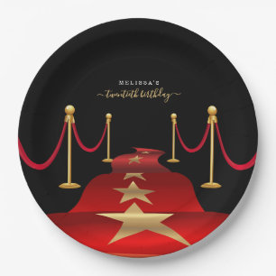 Personalise Custom Red Carpet Themed Party Paper Plate