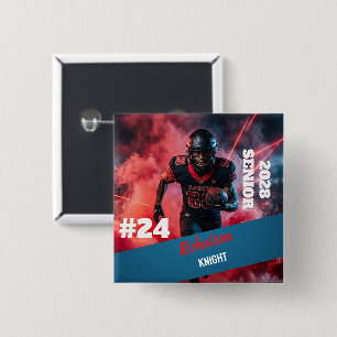 Personalise custom simple Square 2 inch sports 15 Cm Square Badge