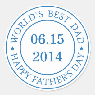 Personalise Customisable date - Happy Father's day Classic Round Sticker