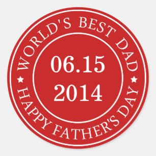 Personalise Customisable date - Happy Father's day Classic Round Sticker