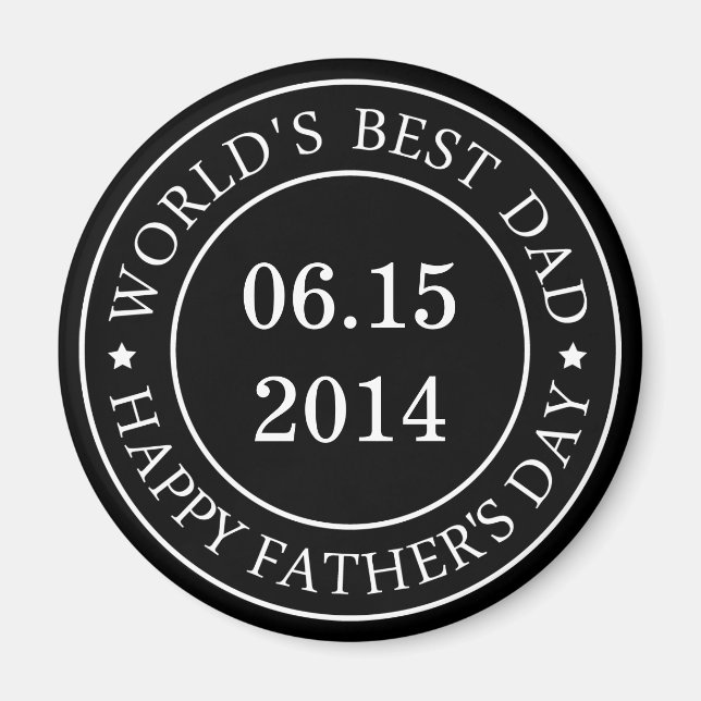 Personalise Customisable date - Happy Father's day Magnet (Front)