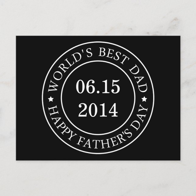 Personalise Customisable date - Happy Father's day Postcard (Front)