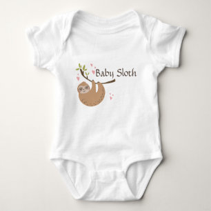Personalise Cute Baby Sloth Bodysuit