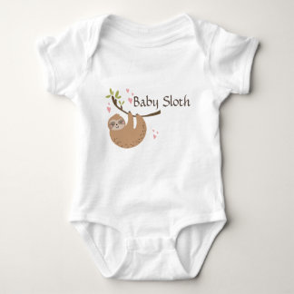 Personalise Cute Baby Sloth Bodysuit