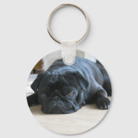 Personalise cute black Pug Puppy accessories name