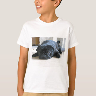 Personalise cute black Pug Puppy accessories name T-Shirt