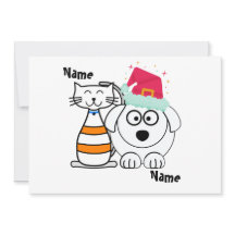 Personalise Cute Cat and Dogs Best Buddies 