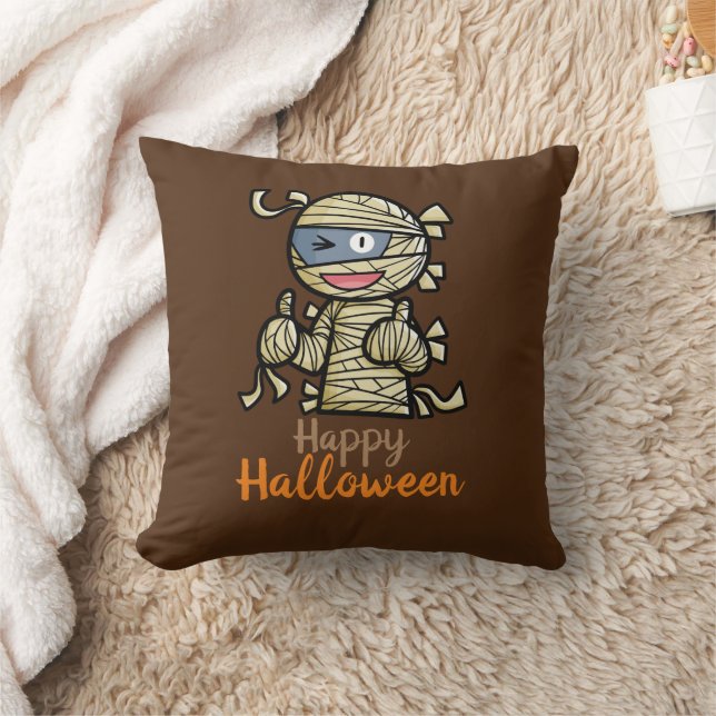 Personalise Cute Happy Mummy Throw Pillow (Blanket)