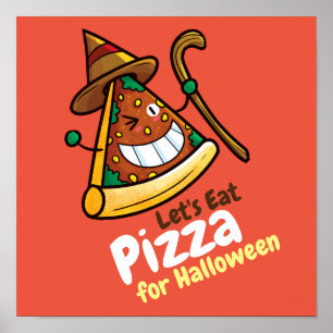 Personalise Cute Let's Eat Pizza Poster