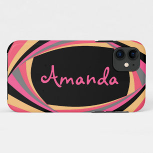 Personalise CUTE Pink Yellow Black Stylish Chic iPhone 11 Case