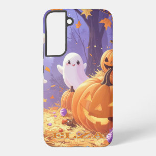 Personalise Cute Purple Halloween Boo Samsung Galaxy Case