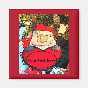Personalise Cute Santa Magnet