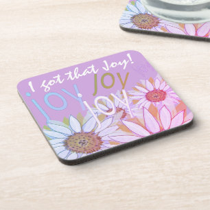Personalise Daisy: Floral Joy, Joy, Joy! Coaster